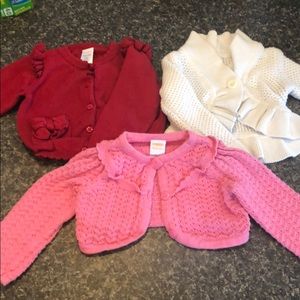 3 girls cardigans-18 months